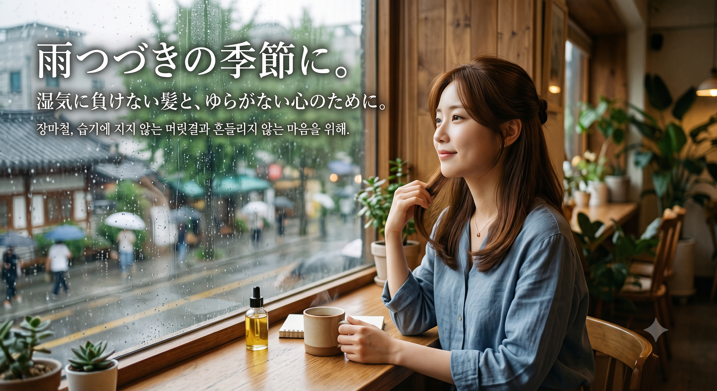 雨つづきの季節に。湿気に負けない髪と、ゆらがない心のために