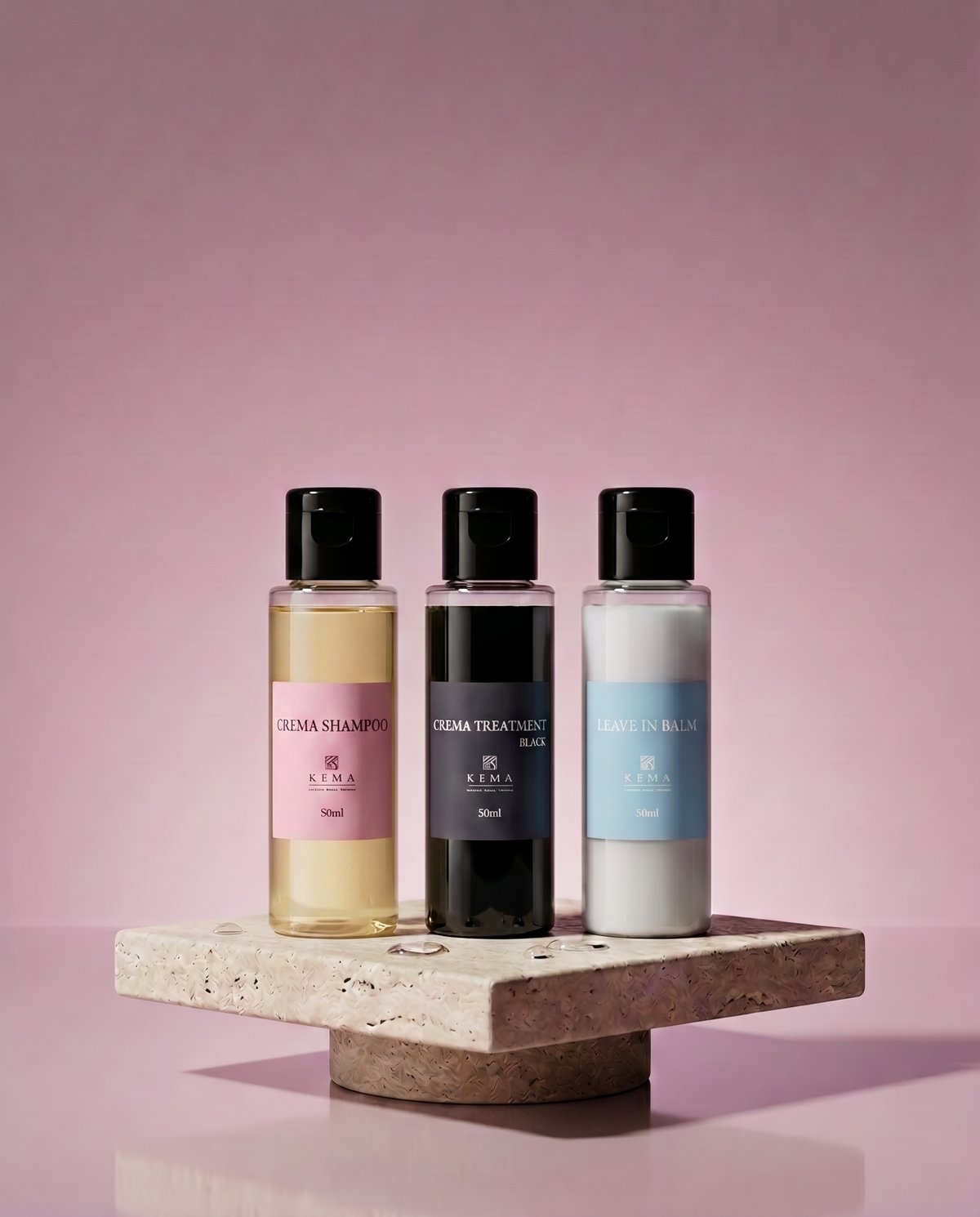 KEMAトライアルセット（シャンプー・トリートメントブラック・リーブインバーム 各50mL）