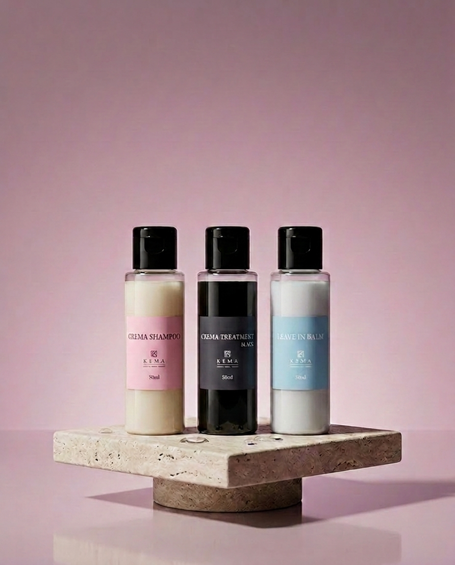 KEMA トライアルセット（50mL×3）クレマシャンプー・クレマトリートメントブラック・リーブインバーム